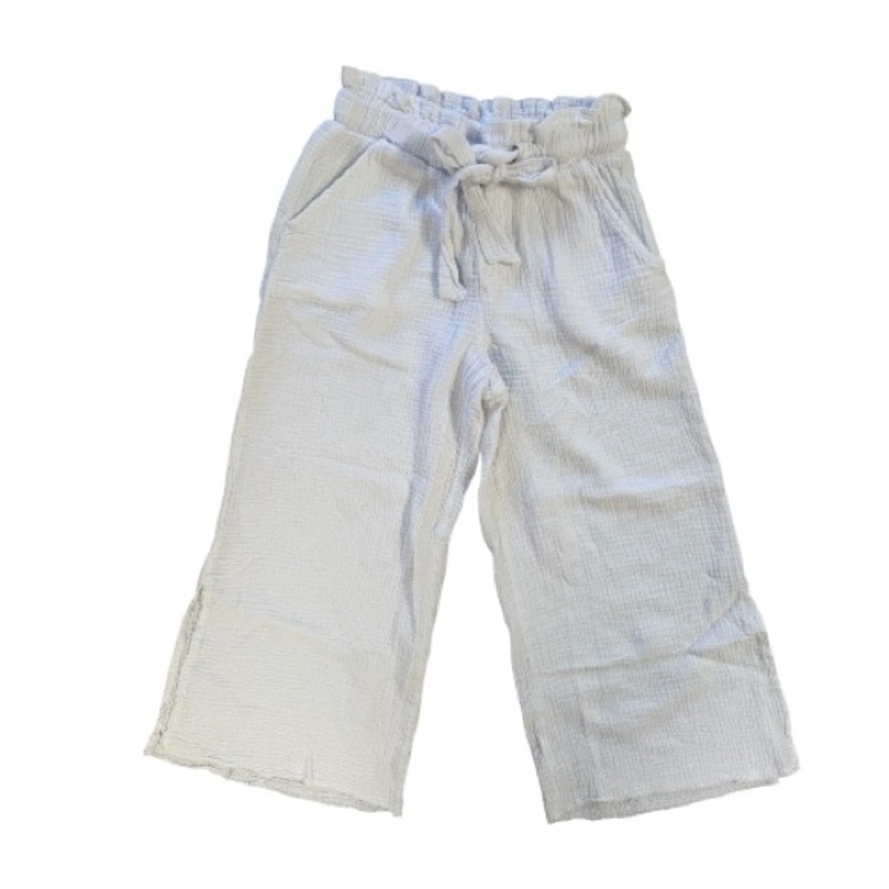 Sincerely JulesWhite Wide-Leg Cotton Pants with Drawstring Waist size xs